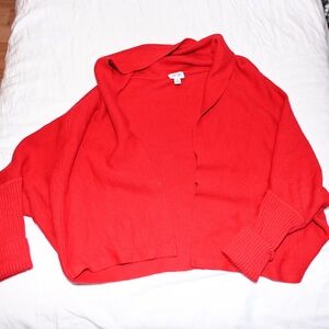 Per Se by Carlisle Red Cotton Cashmere Knit Cardigan Sweater Women's L
